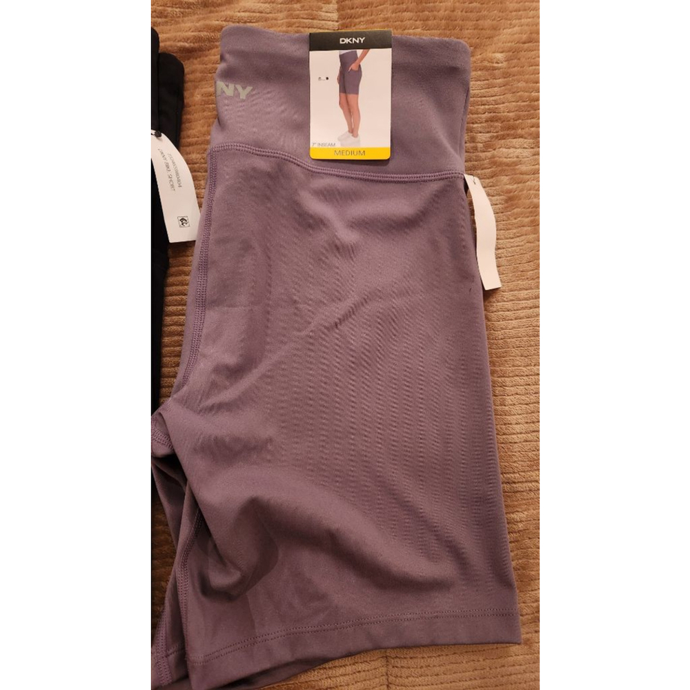 Women's DKNY Bike Shorts Black/Purple Size M - Picture 3 of 7